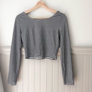 Striped Black and White Women's Top size medium